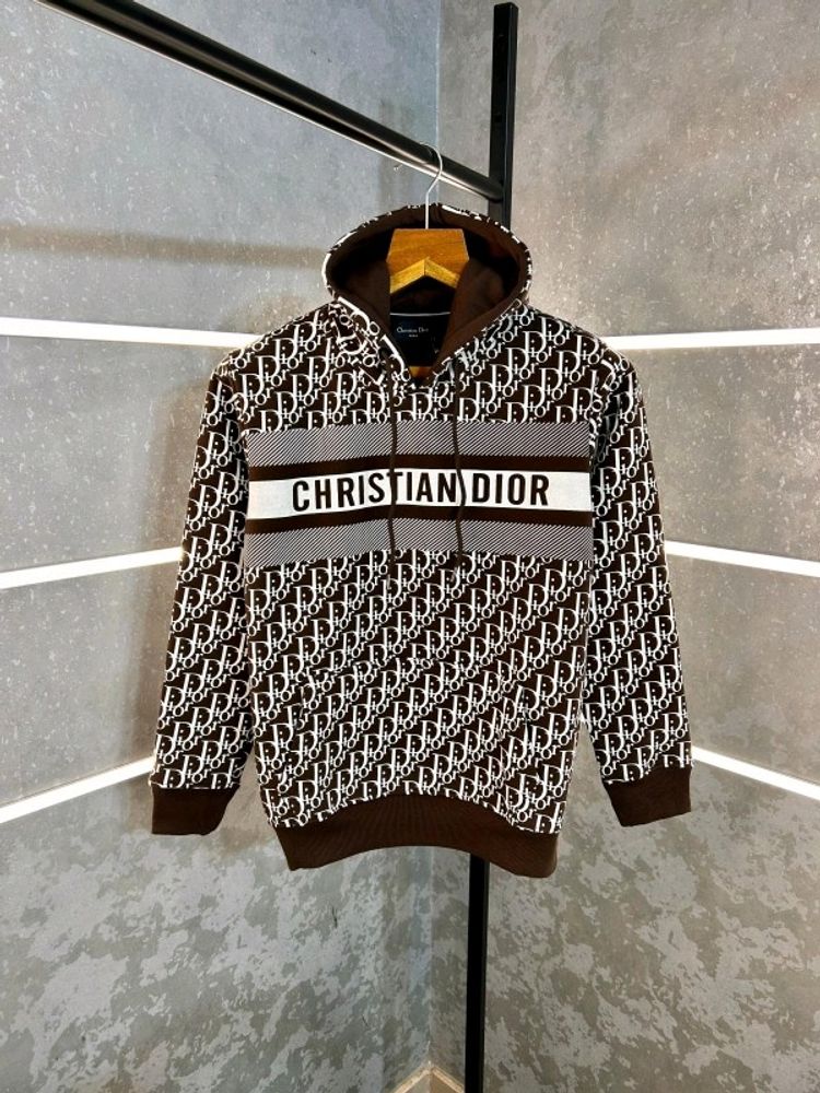 CHRISTIAN DIOR MONOGRAM PRINT IMPORTED BROWN HOOD