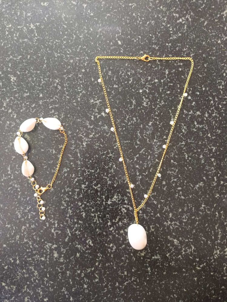 Hand made real seashell - gold plated jewellery se