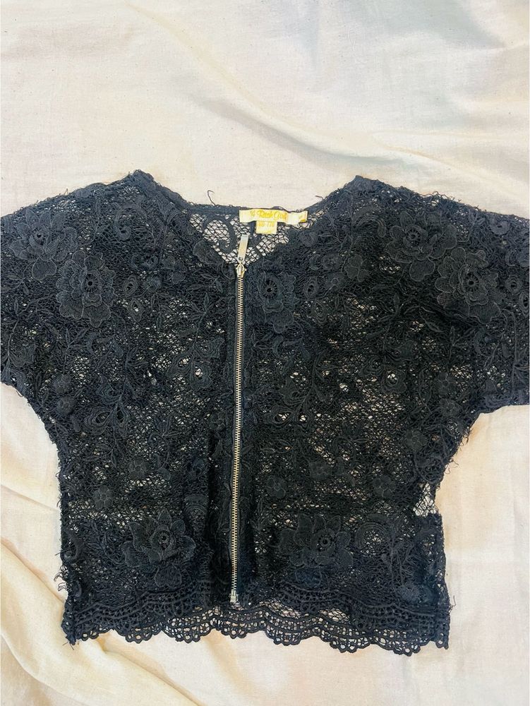Lace Zip-Up Top or mash to