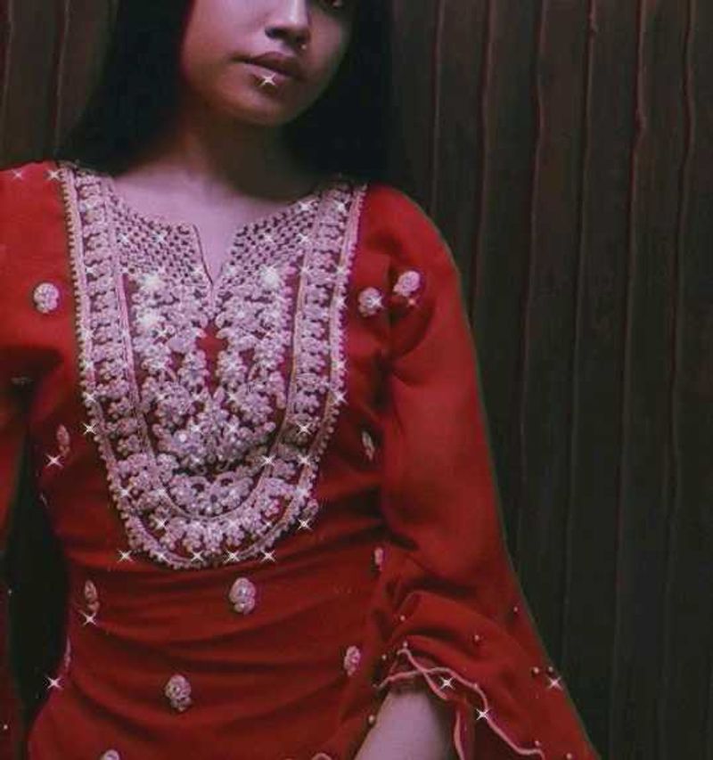 Hot Red Heavy Garara Suit ❤️