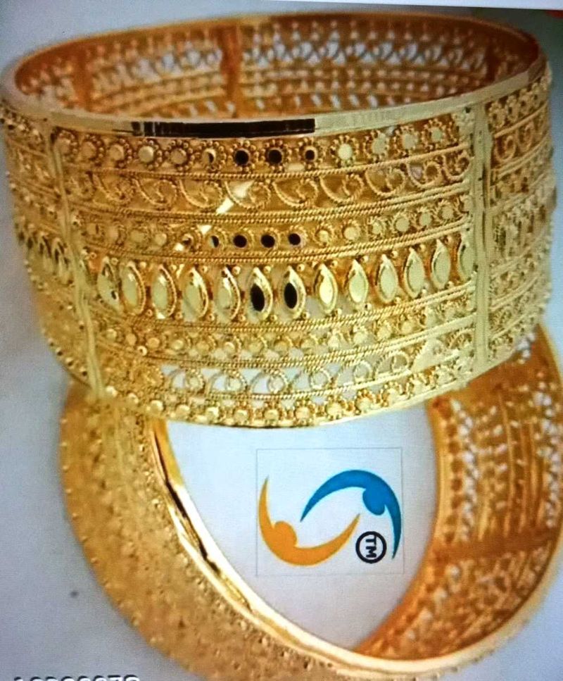 Ornate Gold-Tone Bangle Bracelet