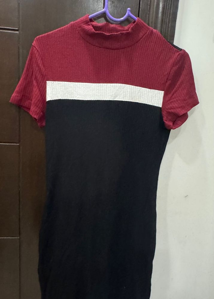 Color Block Bodycon Mini Dress