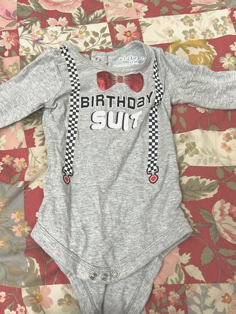 Latotope 12M Birthday Suit Onesie