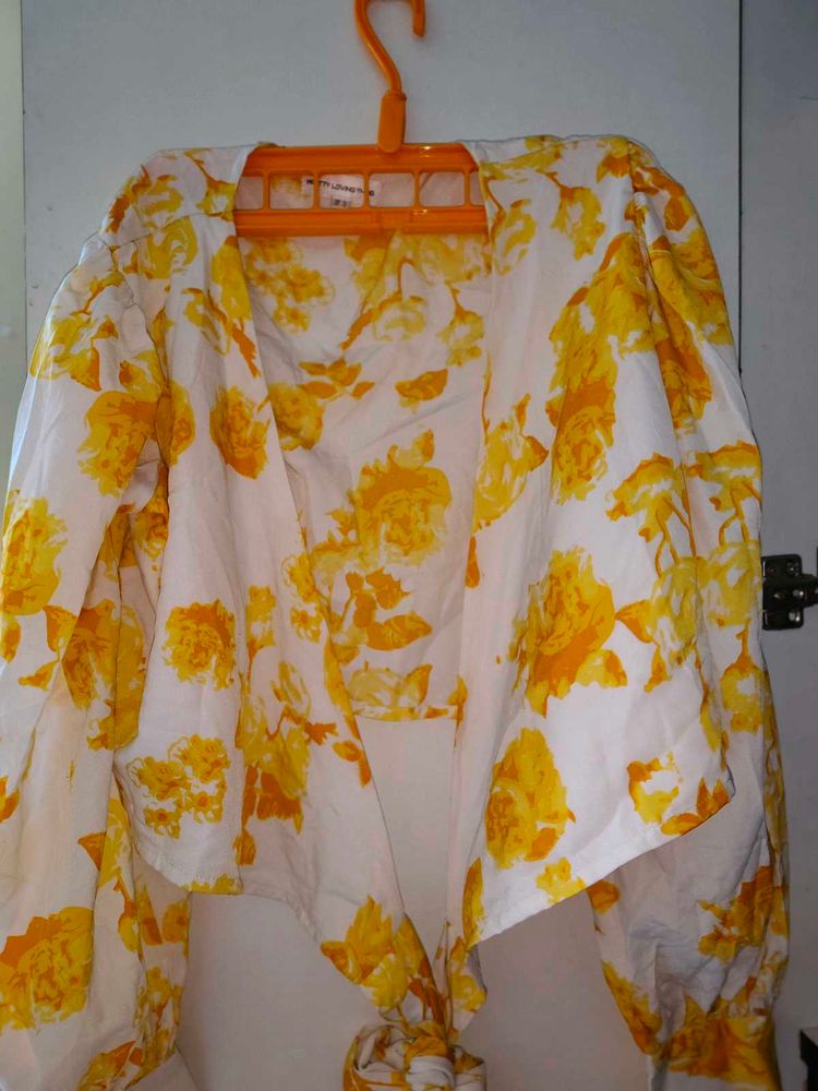 Floral Tie Top Co Ord Set With Skirt