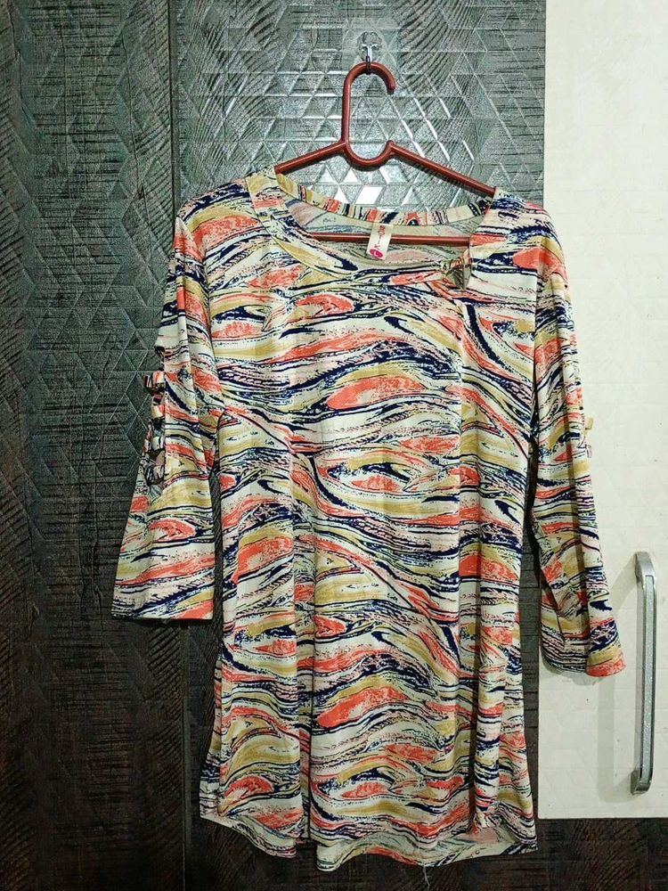 Patterned 3/4 Sleeve Top