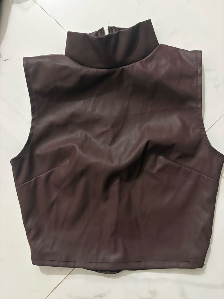 Chic Brown Sleeveless Top