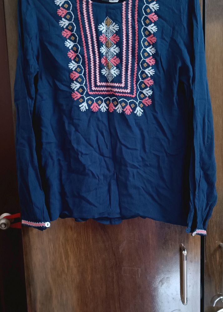 Bronz Navy Blue Top