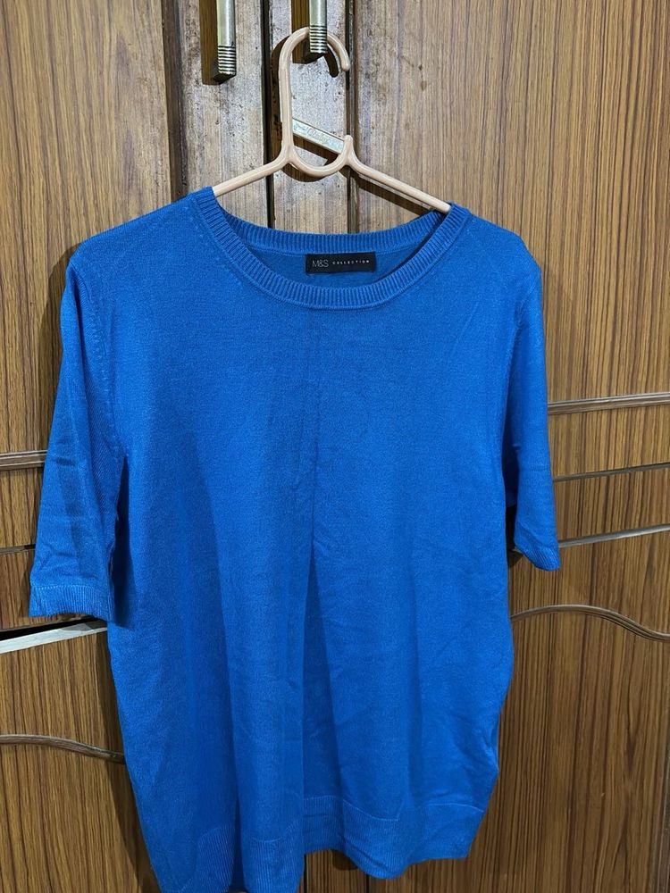 korean cute blue top