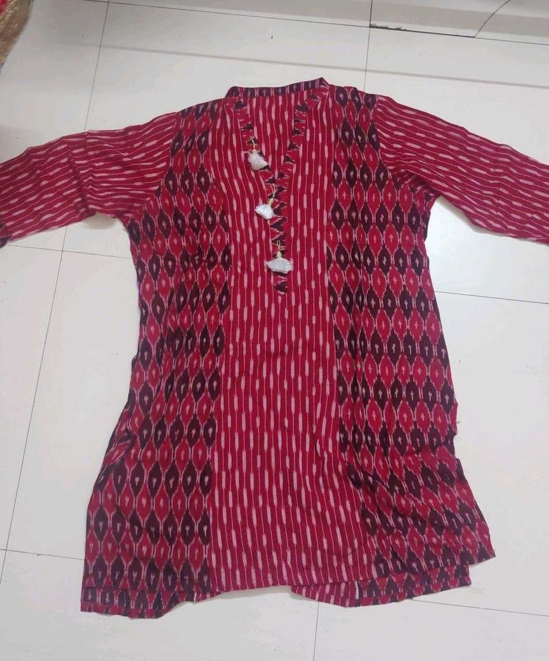 Red Printed Kurta