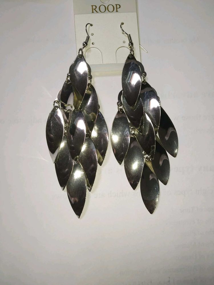 Silver Leaf Dangle Earrings