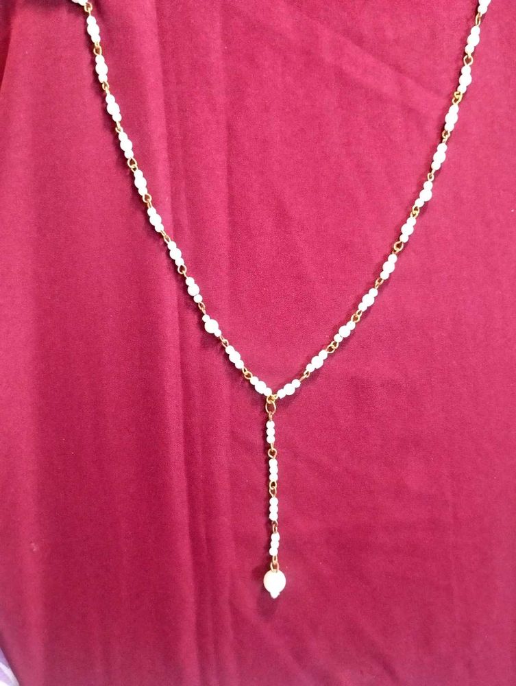 Handmade Delicate Beaded Y Necklace