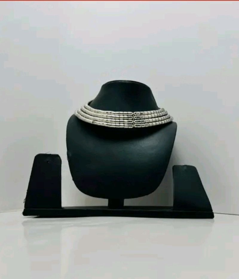 Statement Silver Tribal Necklace