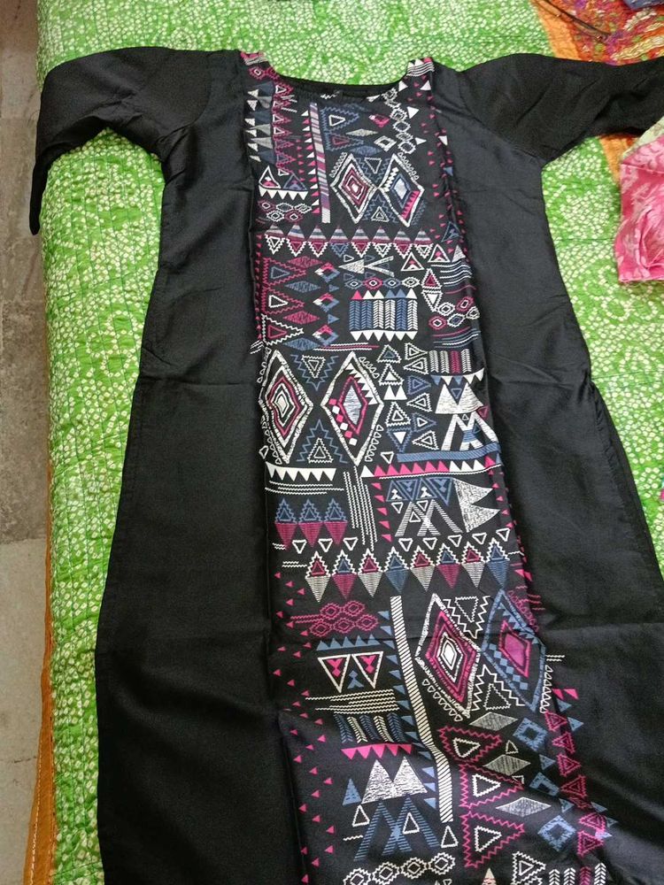 Elegant Black Printed Kurta