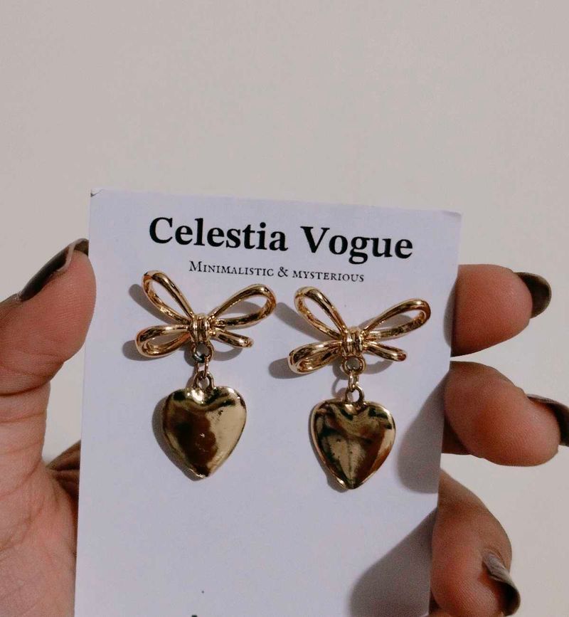 Bow &amp; Heart Earrings