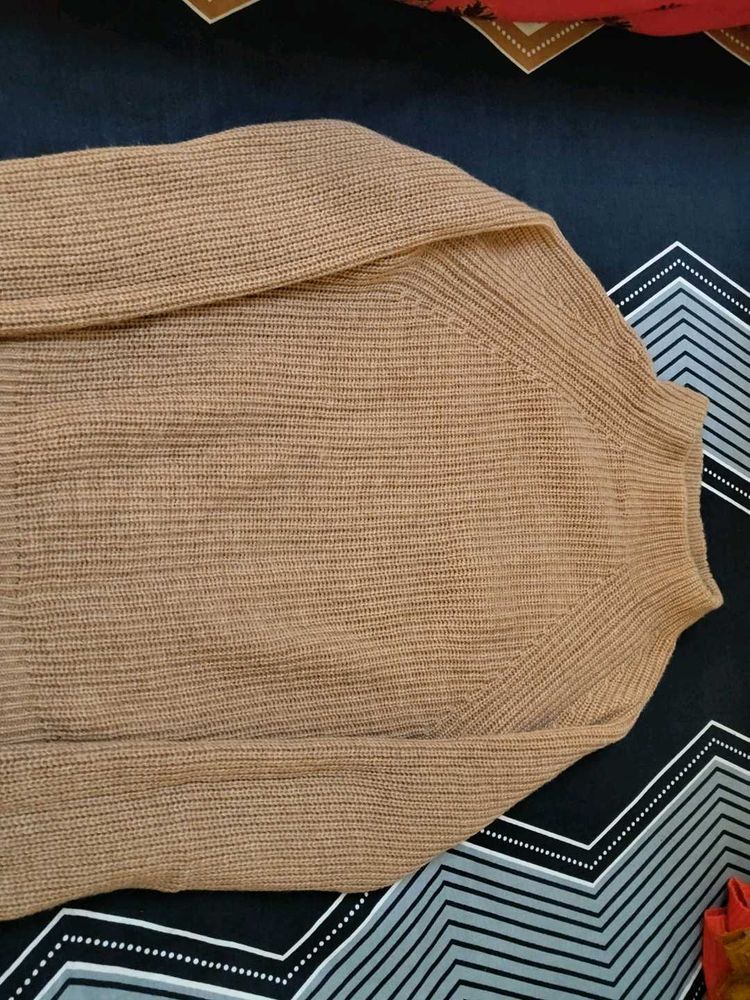 Stylish Brown Knit Sweater