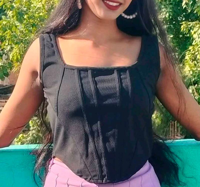 Chic Black Corset Top