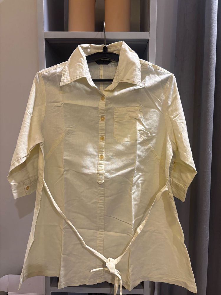 Cream Tunic Top with Tie