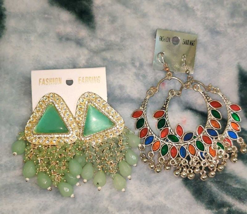 Colorful Statement Earrings combo pack of 2