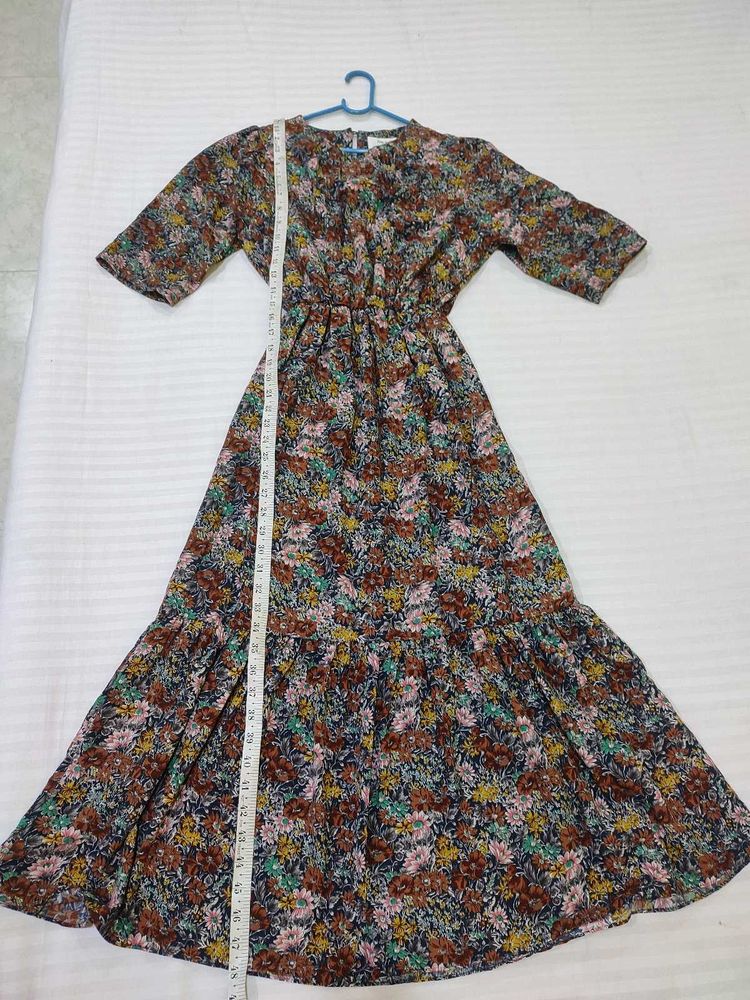 Floral Print Midi Dress 36-40 waist stretchy