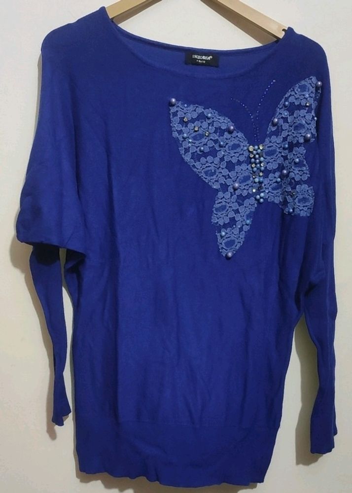 Blue🔵Butterflay  Winter Full Sleeves Top 36 Bust