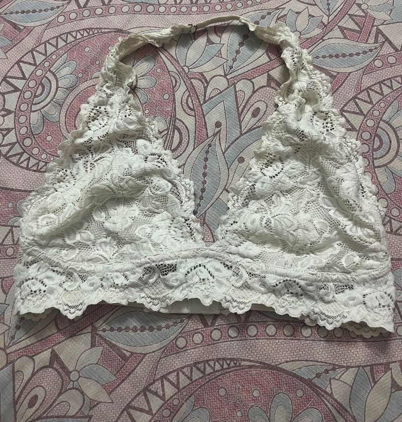 White Lace Halter Bralette