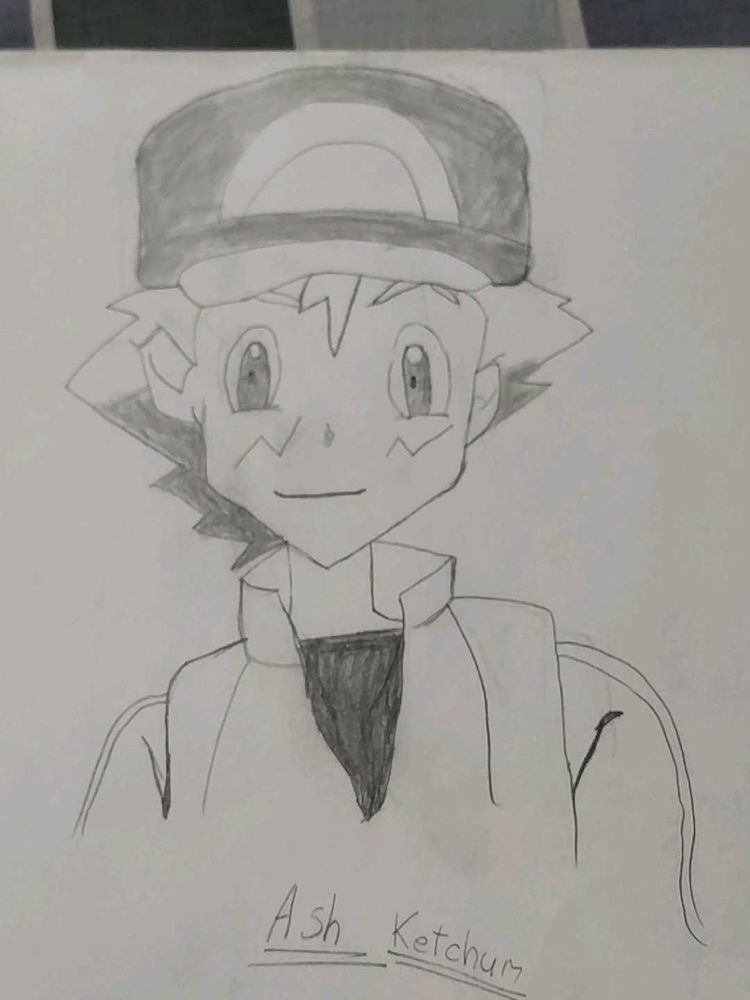Ash Ketchum Pencil Drawing