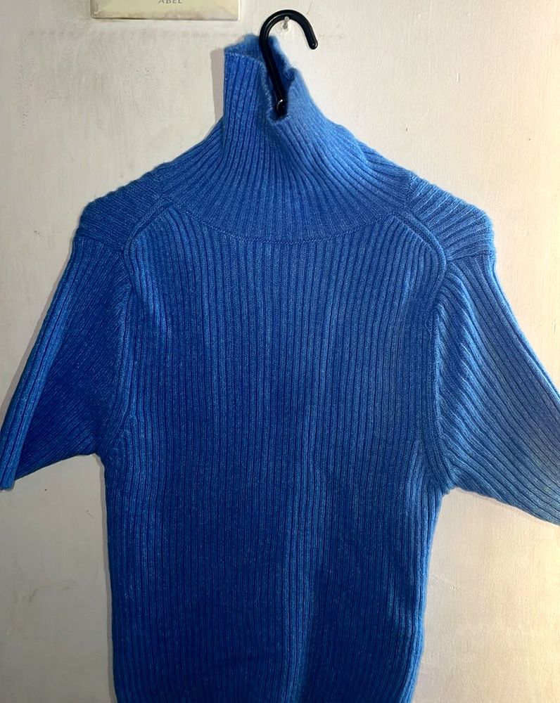 Blue Turtleneck Sweater