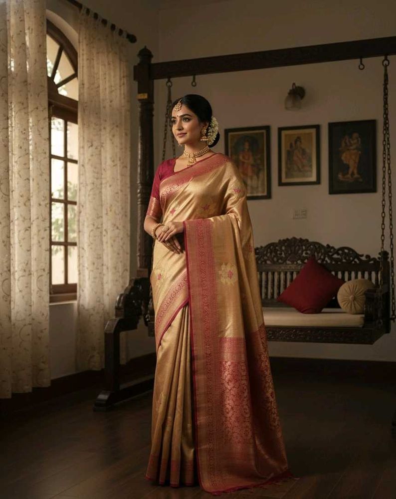 Trending Luxury Golden tissue silk Saree