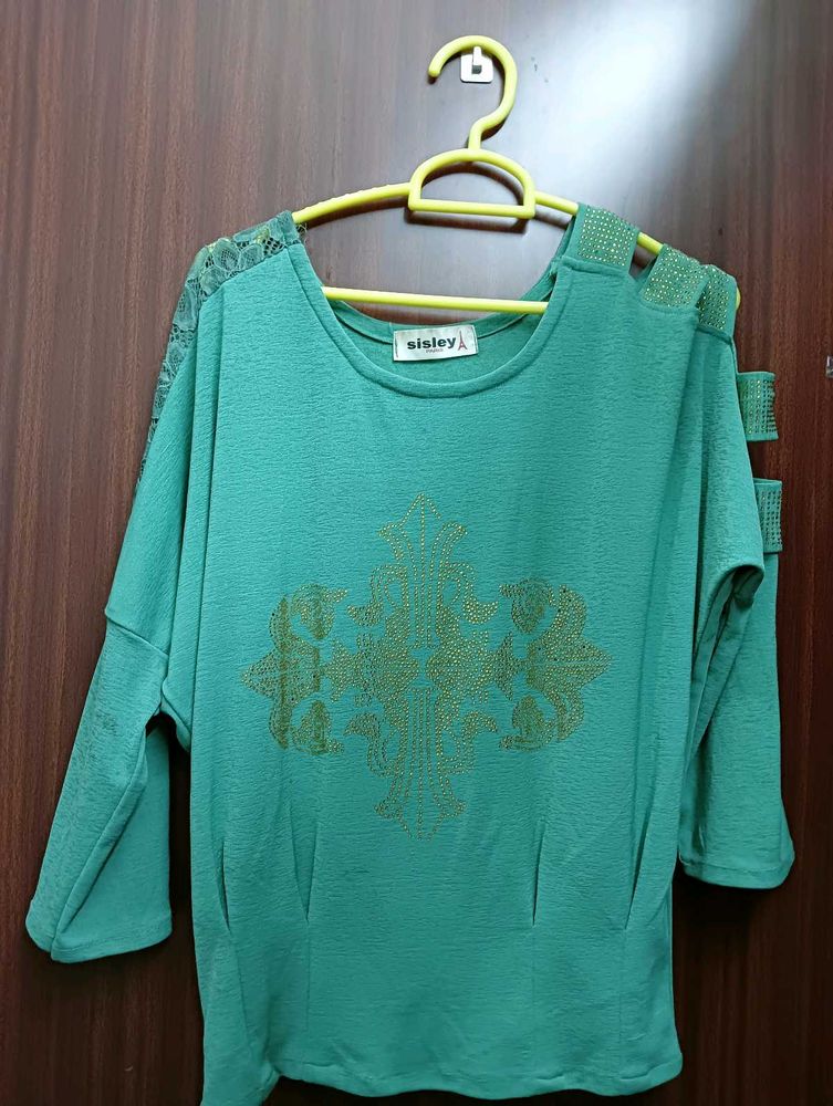 Sisley Green Embellished Top
