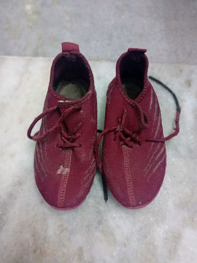 Burgundy Knit Sneakers