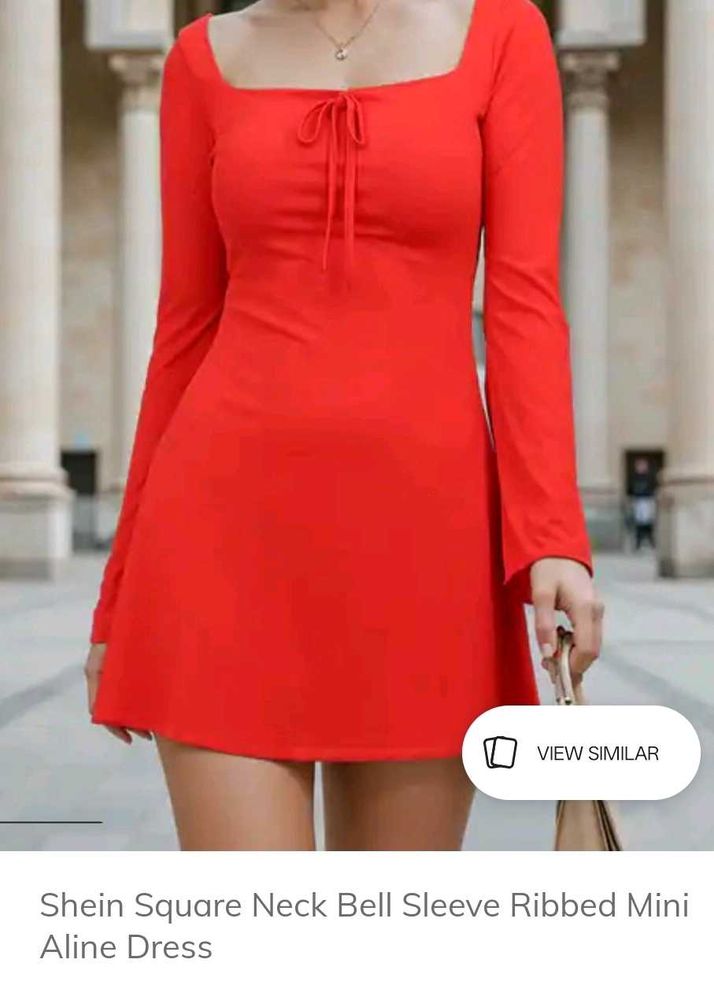 Red Mini A-Line Dress♥️
