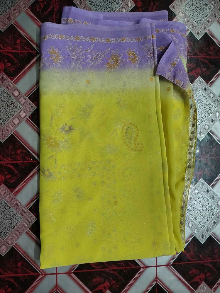 Yellow &amp; Lilac Saree