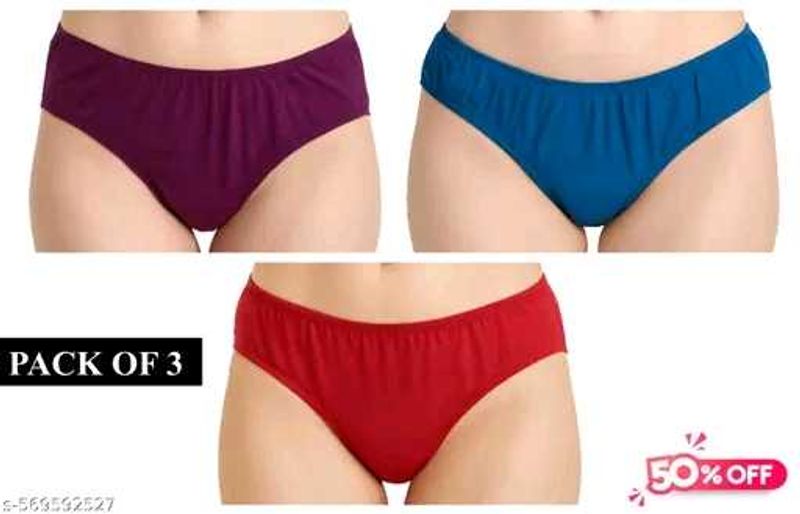 Women’s Cotton Mid Waist Panty (Pack of 3)
