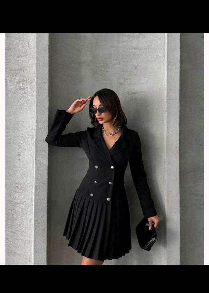 Chic Black Blazer Dress