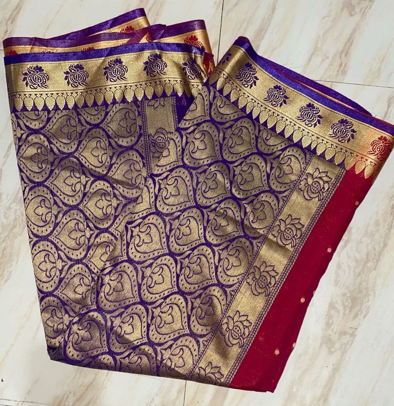 Elegant Red &amp; Gold Saree