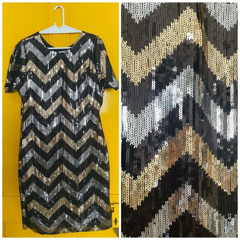 Sequin Chevron Dress