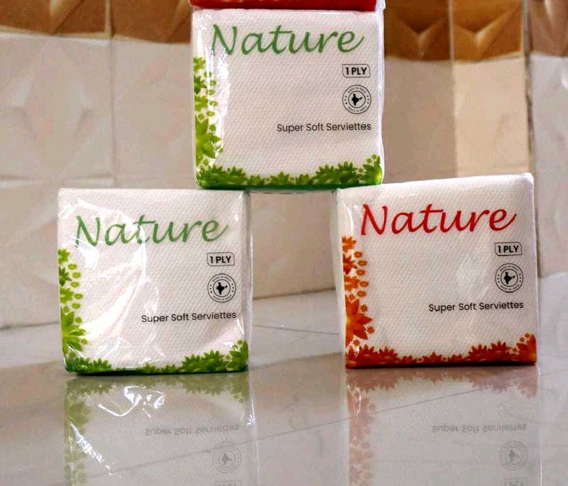 Pack Of 3 Nature Tissue Paper Super Soft Napkin