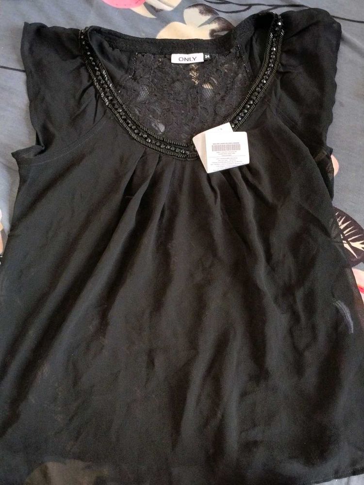 ONLY Black Embellished Top