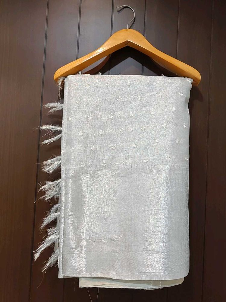 Elegant silver Saree