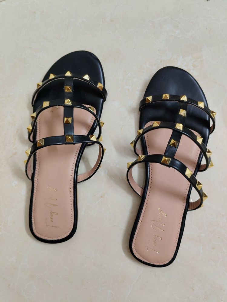 Studded Black Sandals
