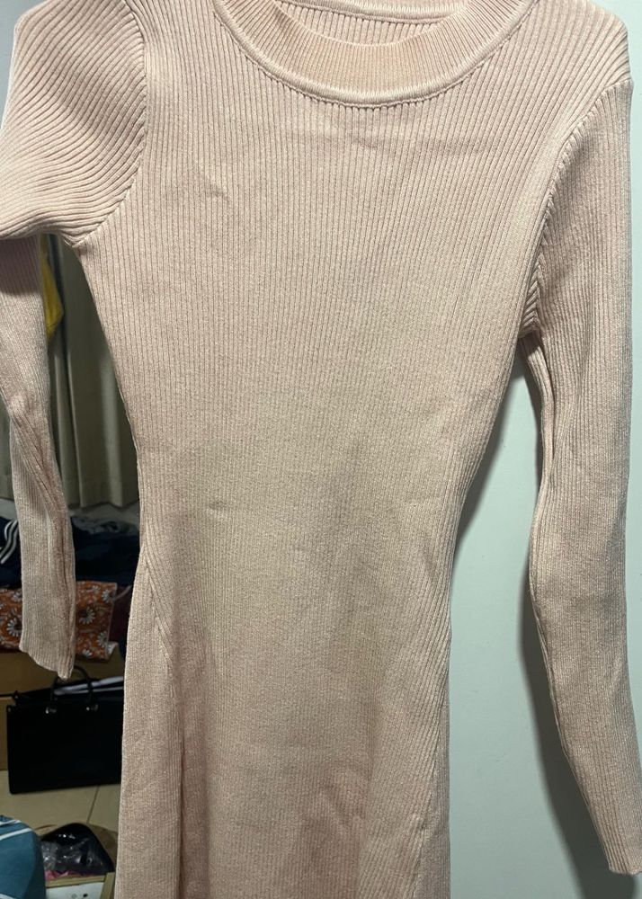 Full Sleeves Pink Dress