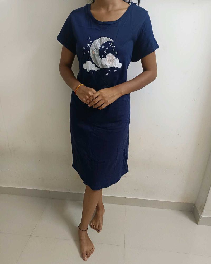 Cute Nightdress with Moon Design, sleepwear