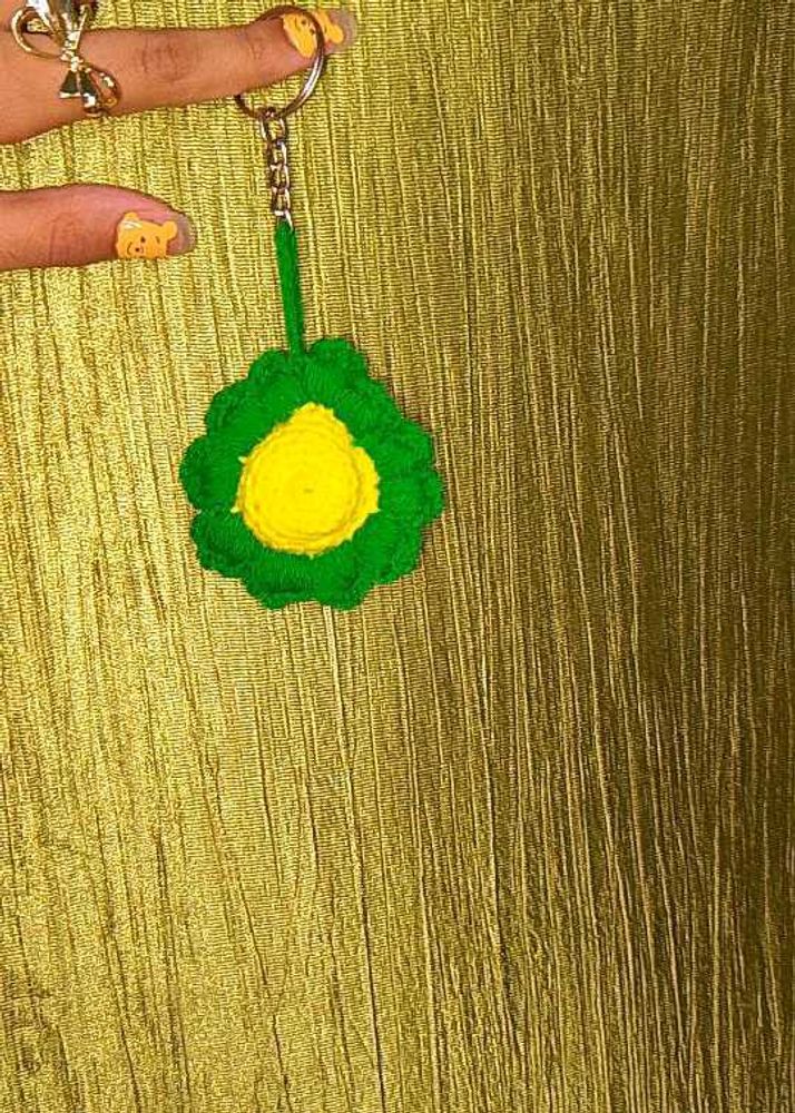 Crochet Sunflower Flower Keychain