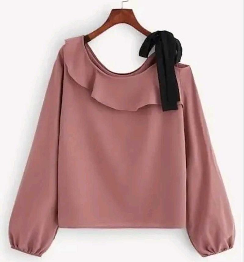 Blush Ruffle Bow Blouse
