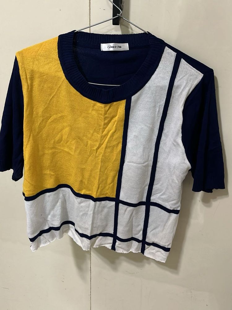 Chic Color Block Knit Top