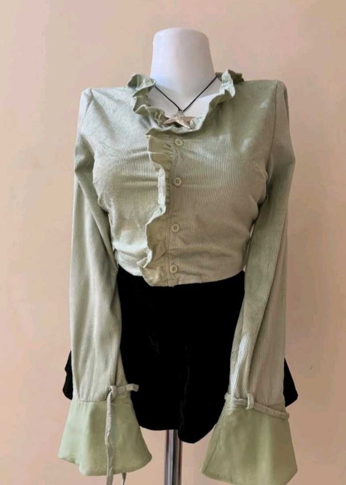 Ruffled Green Top