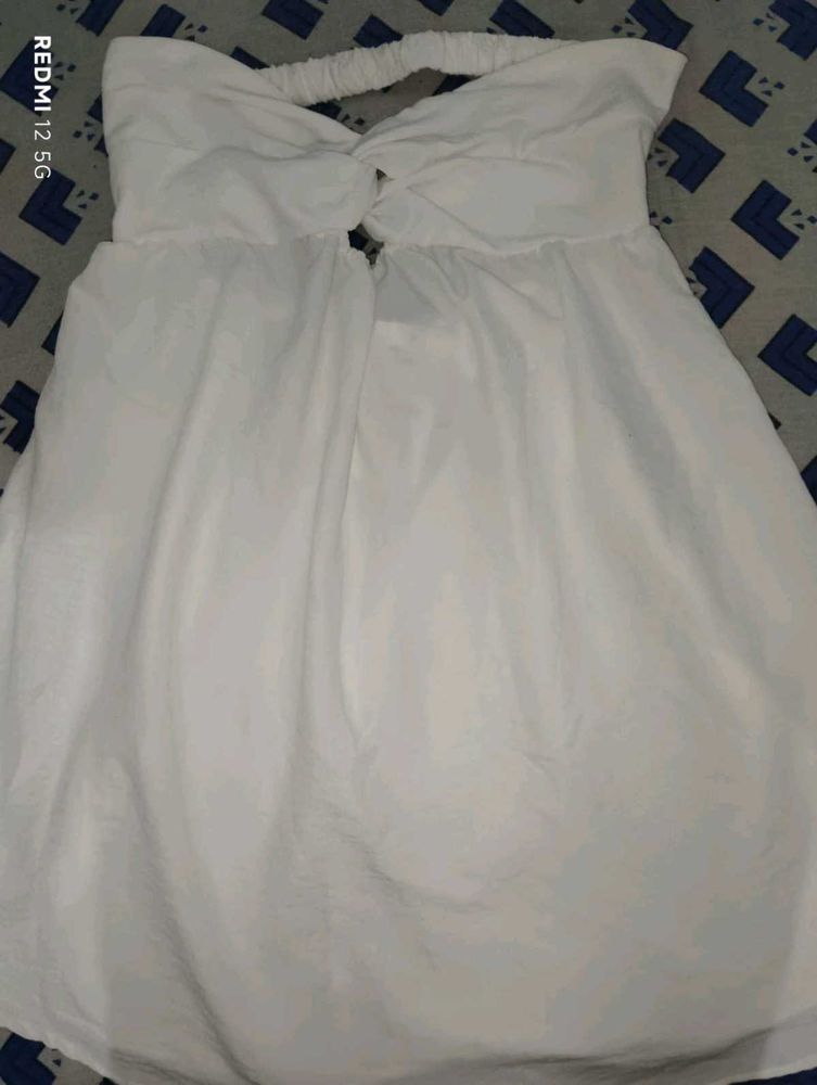 White Strapless Mini Dress