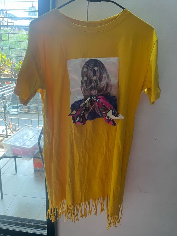 Very Cute Yellow Short Tshirt Dress