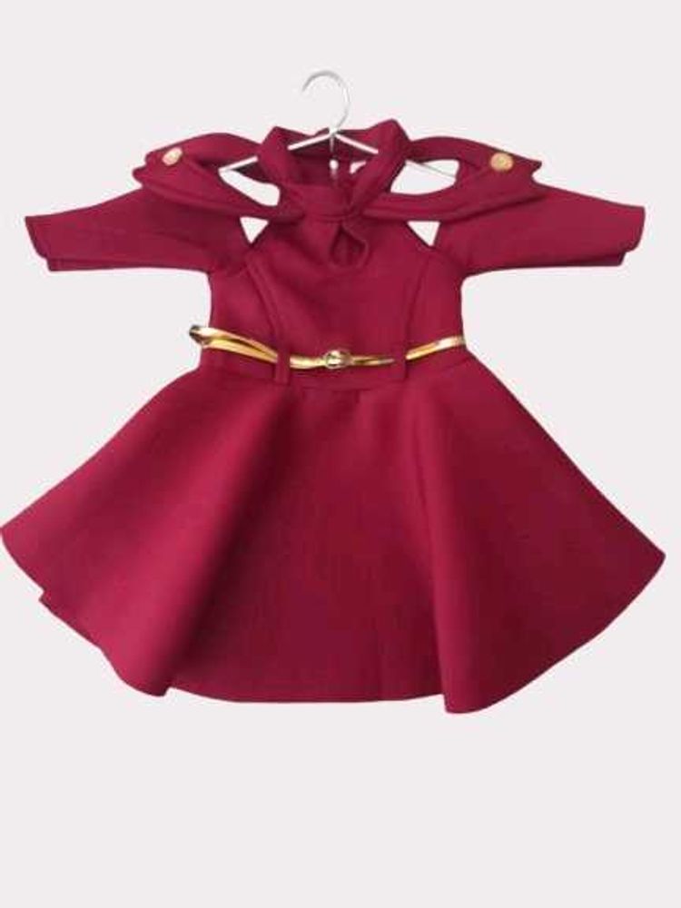 Cute Maroon baby frok