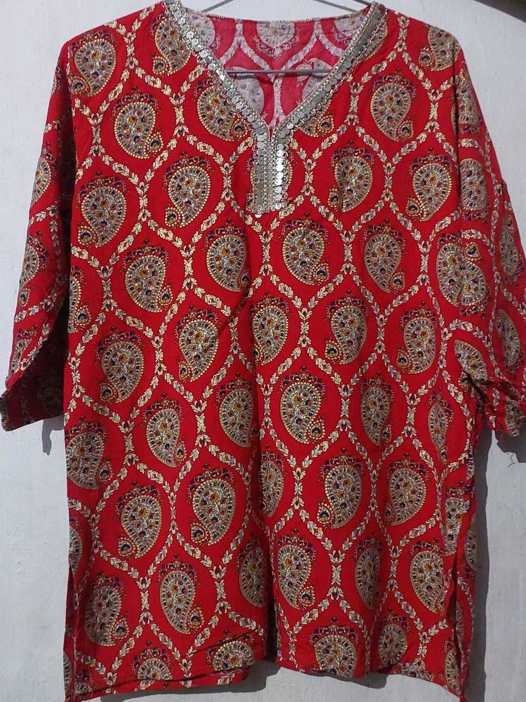 Red Short Kurta